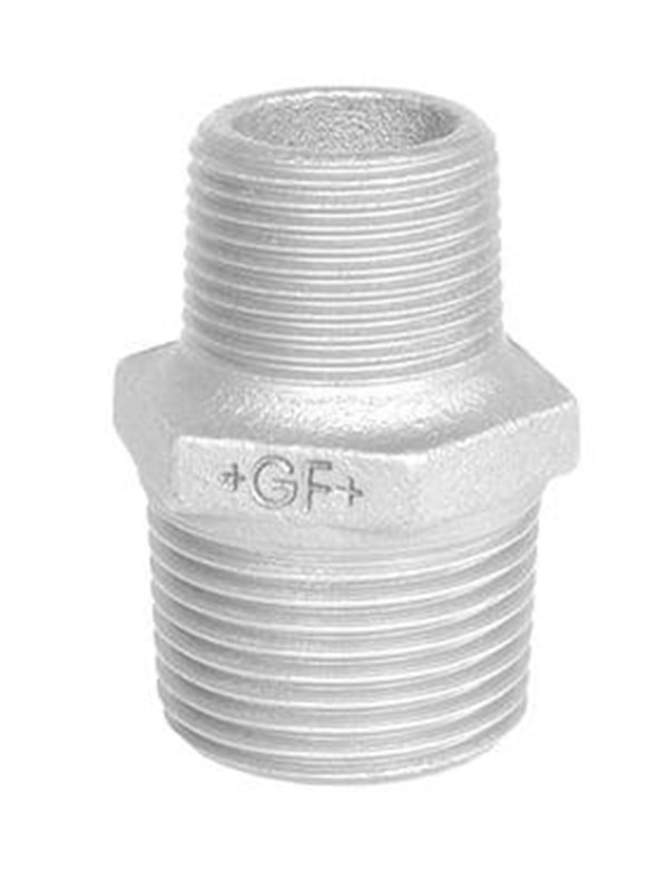 +GF+ Zeskantige tepel verzinkt verlagend 1 1/2 x 3/4