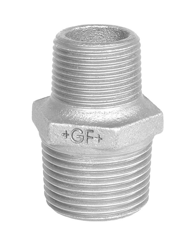 Georg-Fischer Zeskantige tepel verzinkt verlagend 3/8 x 1/8