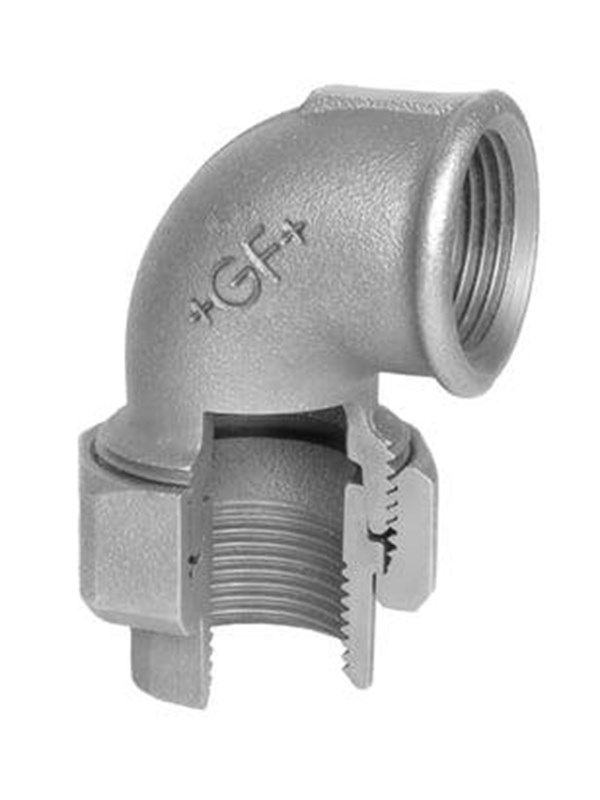 +GF+ Union elbow black conical for f