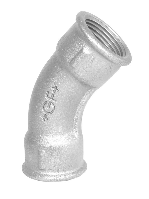 Georg-Fischer Long sweep bend 45° galvanized for F 1/2