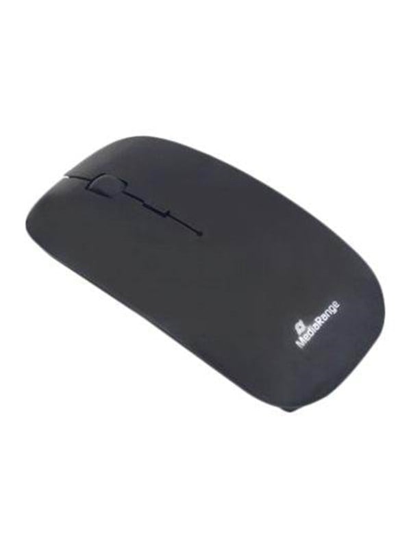 MediaRange MROS215 - mouse - 2.4 GHz - glossy black - Muis - Optisch - 3 knoppen - Zwart