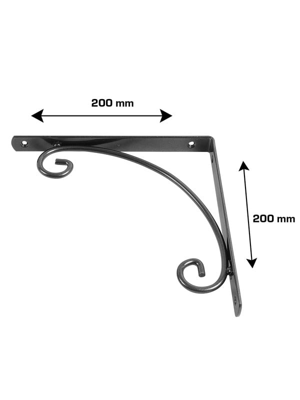 Home>it Shelf bracket "Almue" 200 x 200mm - Antraciet