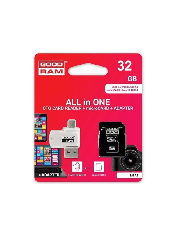 Goodram M1A4 Serie - MicroSDHC Geheugenkaart - 32GB - UHS-I - Met Adapter