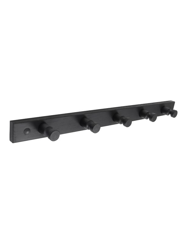 HOME It® Kapstok van grenenhout met 5 haken 50×4×7 cm zwart Grenen