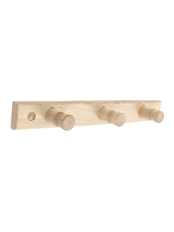 HOME It® kapstokrail met 3 haken, eikenhout