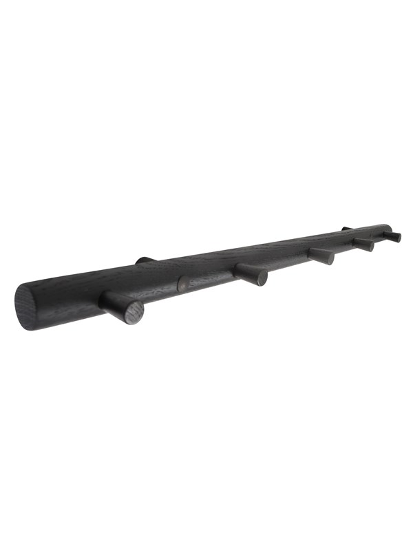 HOME It® kapstokrail met 5 haken, zwart eiken