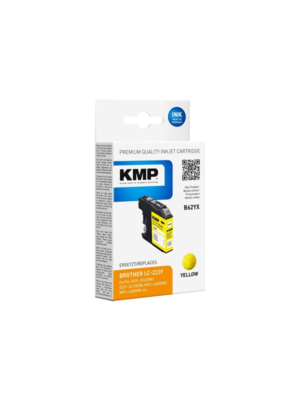 KMP B62YX - Geel - Inkt cartridge (alternative for: Brother LC-223Y)