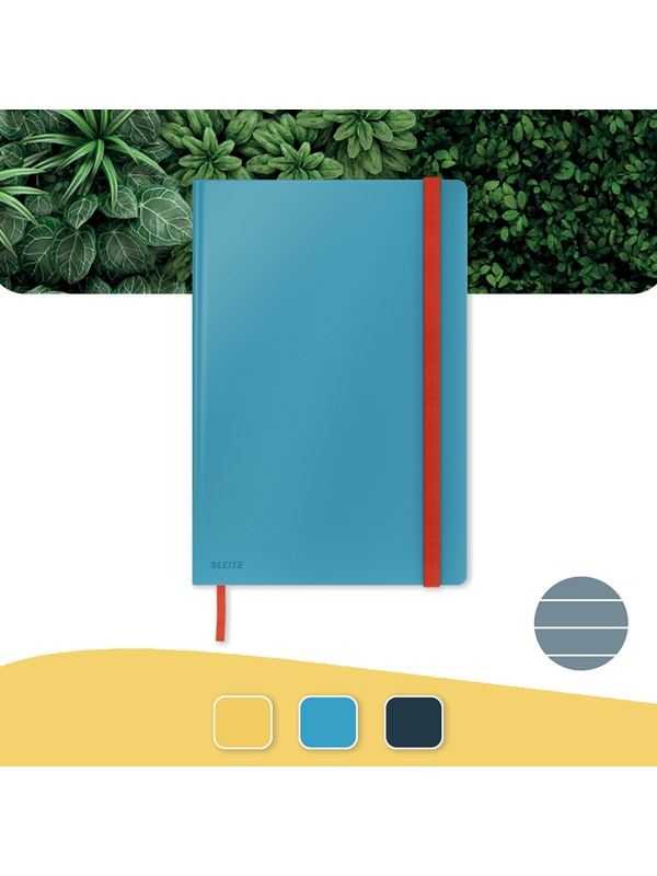 Leitz Cosy Notitieboek B5 Soft Touch gelijnd met harde kaft Sereen blauw