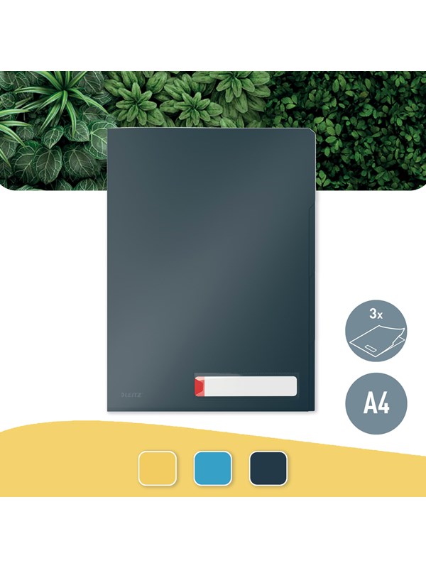Leitz Cosy Privacy zichtmap met tabbladen, met 3 tabs-compartimenten Fluweel grijs