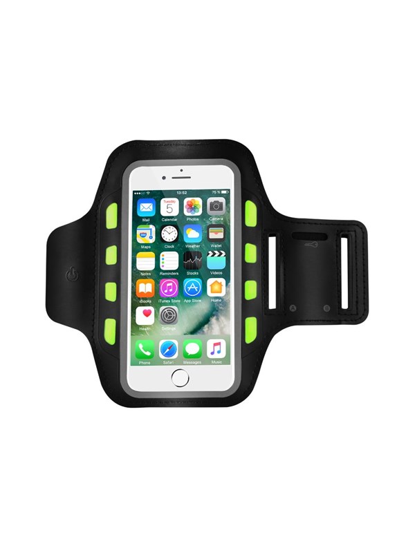 ConnecTech sports armband with LED light for iPhone. Zwart