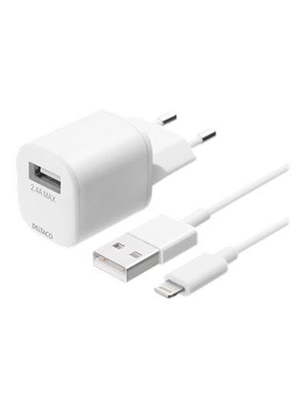 Deltaco USB-wandlader USB-A 2,4 A incl. 1 m