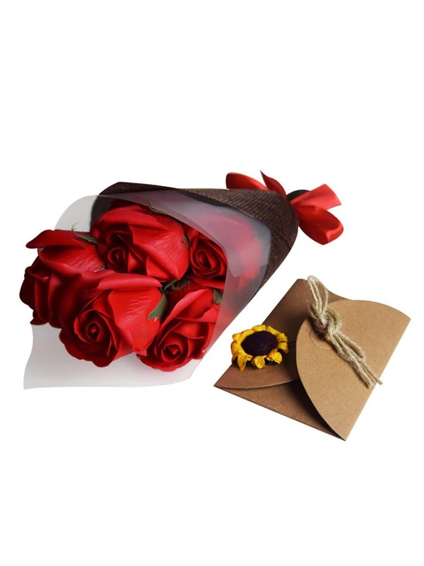 MikaMax Boeket Zeep Rozen - Soap Roses - Rozen van Zeep - Heerlijke Geur - Lossen op in het Water - Cadeau voor Haar - 7 Stuks