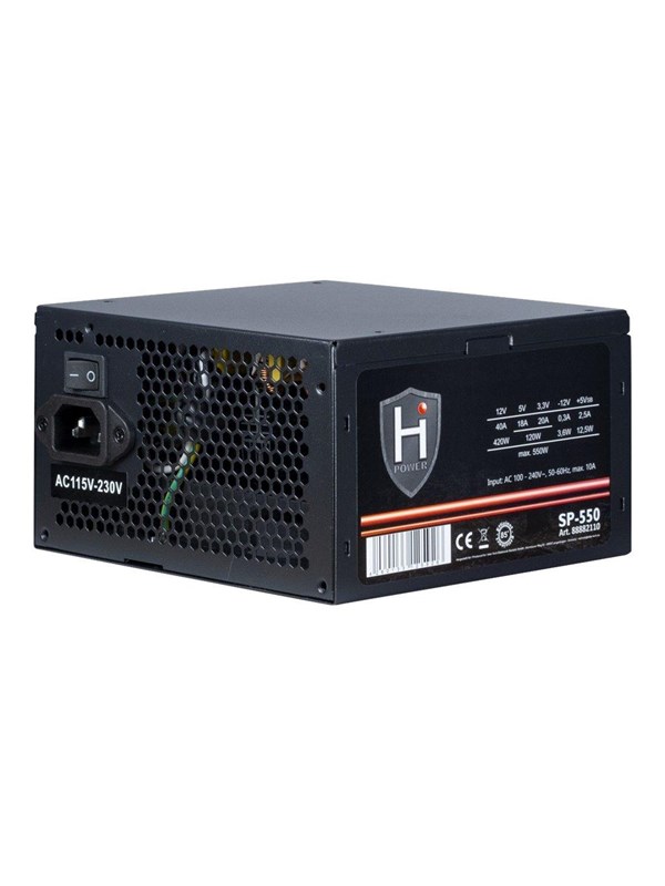 Inter-Tech HiPower SP-550 Voeding - 550 Watt - 120 mm - ATX 2.4 - 80 Plus