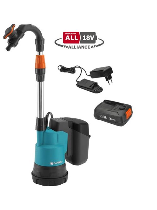 Gardena Batterij Rain Water Tank Pump 2000/2 Li-18 ready-to-use Set