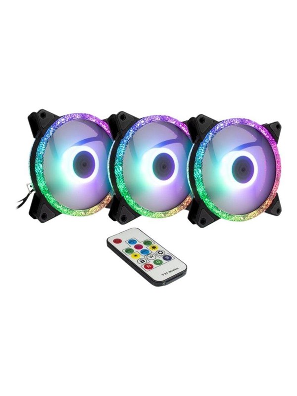 Inter-Tech Argus RGB-FAN SET RS-07 - Case ventilator - 120mm - Black