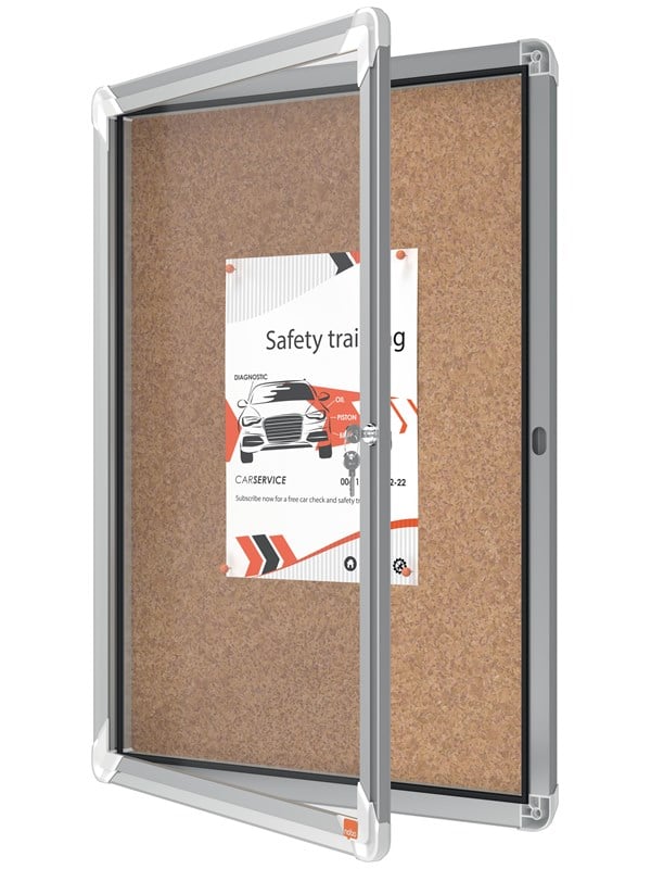 Nobo Premium Plus Afsluitbare Glazen Binnenvitrine Kurk 4xA4