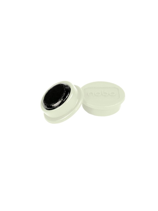 Nobo Magnetische Whiteboard Magneten, pak van 10 stuks, 13mm Gekleurde Magneten Wit