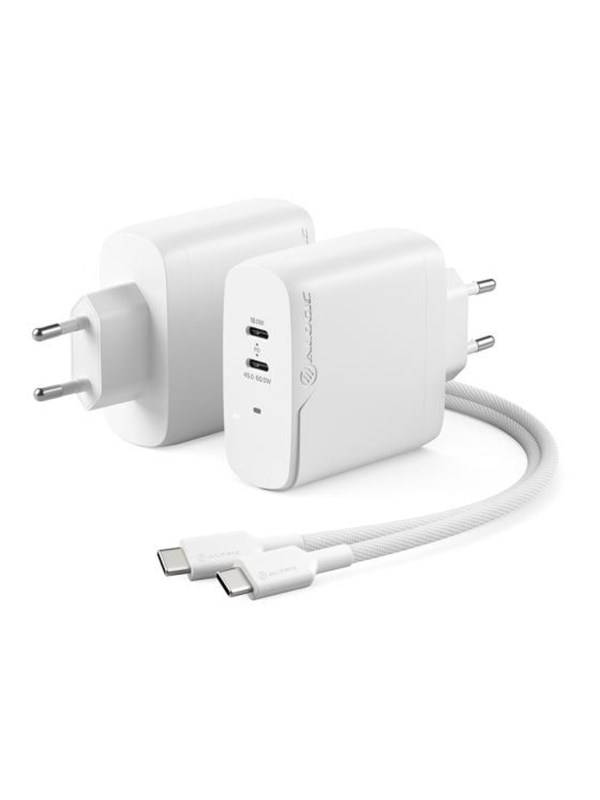 ALOGIC Rapid Stroom 63W (45+18W) GaN Charger inc. 2 m USB-C Charging Cable