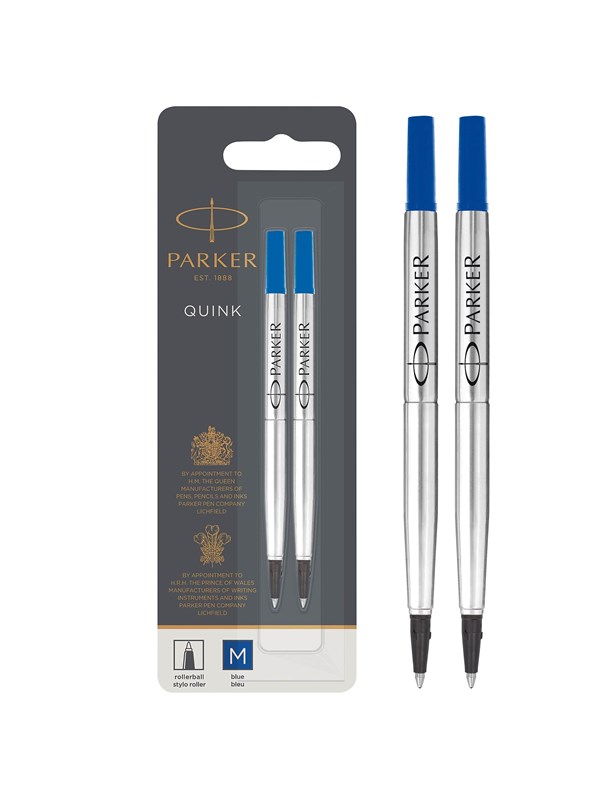 Parker Rollerball refill m Blauw 2-Blister