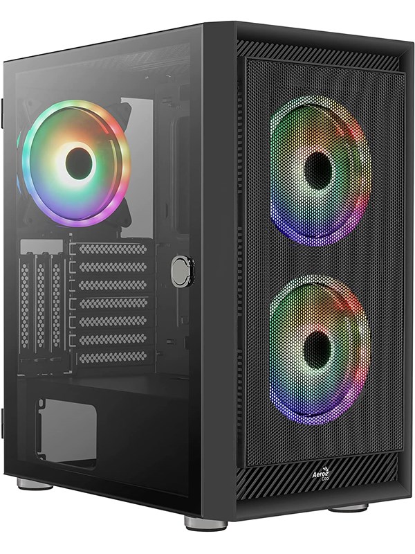 AeroCool Geh Midi Graphite Zwart v3 MicroATX/ATX/M - Case - Tower - Zwart