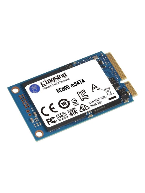 Kingston KC600 - Interne SSD - 512GB - mSATA - SATA III 6Gb/s - 3D TLC - Hardwarematige Versleuteling