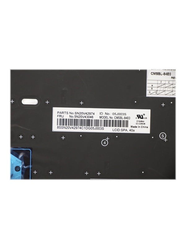 Lenovo - notebook replacement Toetsenbord - with Trackpoint - QWERTY - Spanish - Zwart - Notebook replacement keyboard - Spaans - Zwart