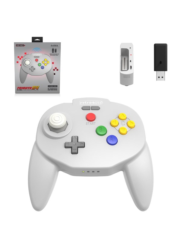 Retro-Bit Tribute64 2.4GHz Draadloos Controller - Grijs - Wireless Controller - Nintendo 64