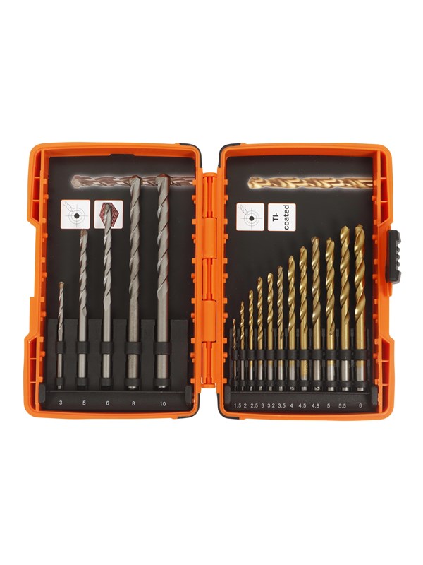 Boxer Drill bit set - 17 pcs. (combi)