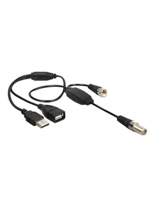 Delock Antenna Cable F Jack > F Plug with phantom power 5 V via USB 22 cm
