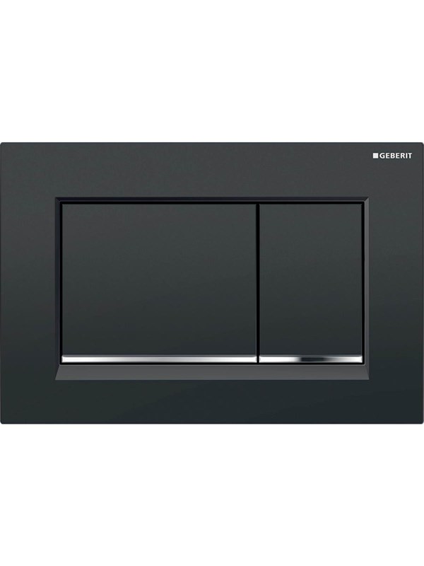 Geberit sigma30 control plate pushbutton black/blank Chroom