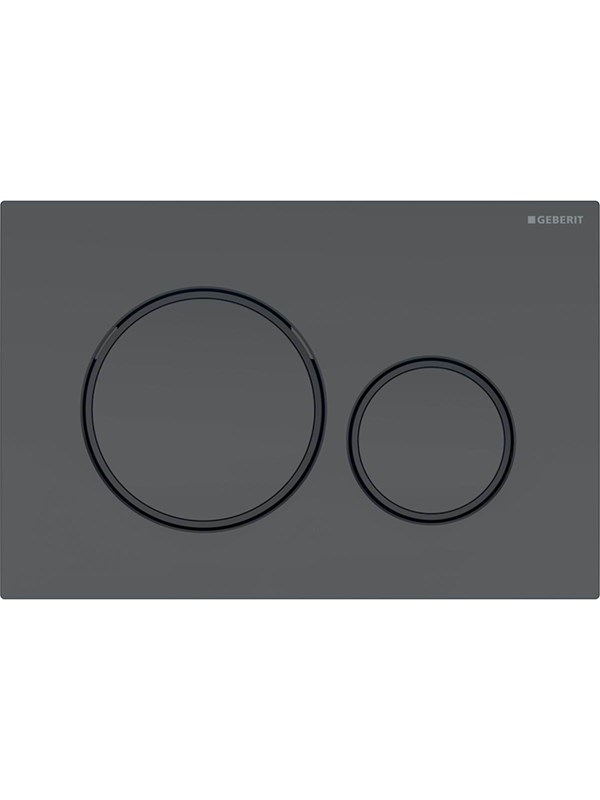 Geberit sigma20 actuator plaat 246 x 164 x 12 mm mat zwart/zwart gemakkelijk schoon te maken gecoat