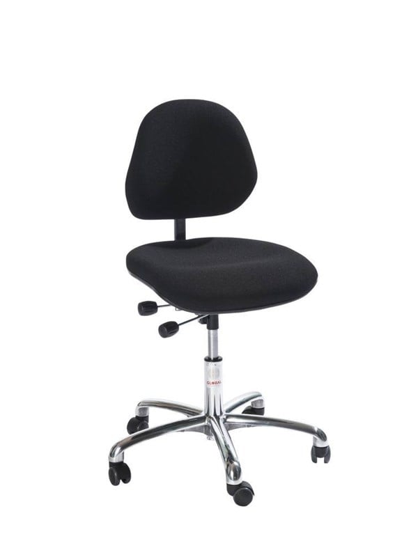 Global Office chair with euromatic seat mechanism and easy-running castors - Zwart wool