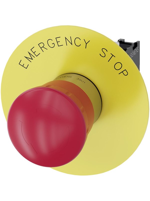 Siemens Emergency stop mushroom pushbutton 22 mm round Metaal