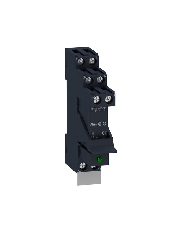Schneider Electric Zelio rsb plug-in relay premounted in socket with varistor and legend 1 c/o 16a contact and 230vac supply