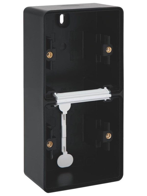 Niko-Servodan Splashproof double Verticaal surface-mounting box with two single flexible inputs for mounting two Functies Zwart