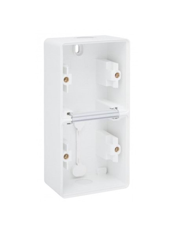 Niko-Servodan Splashproof double Verticaal surface-mounting box with two single flexible inputs for mounting two Functies Wit
