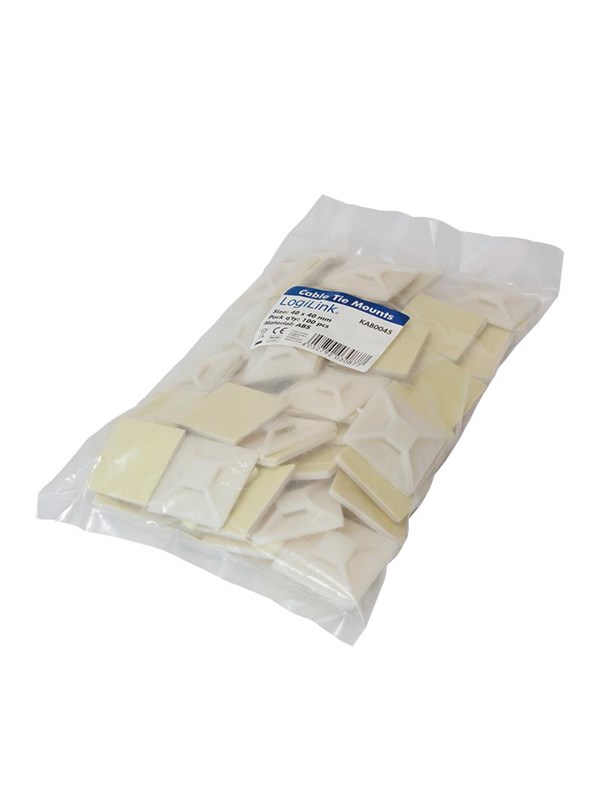 LogiLink Cable Tie Mounts 40 x 40 mm (100-Pack)