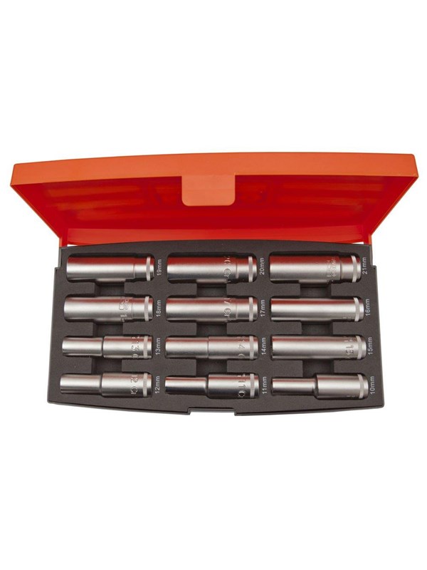 BAHCO socket set 1/2 lang 12 pieces 10-21mm