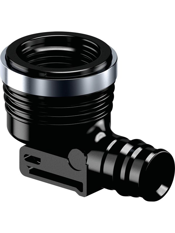Uponor q&e elbow AV / multimedia paneel 90° female thread ppsu Zwart 16 mm x 12