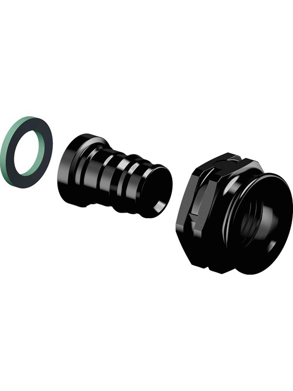 Uponor q&e AV / multimedia paneel swivel nut ppsu Zwart 16 mm x 12