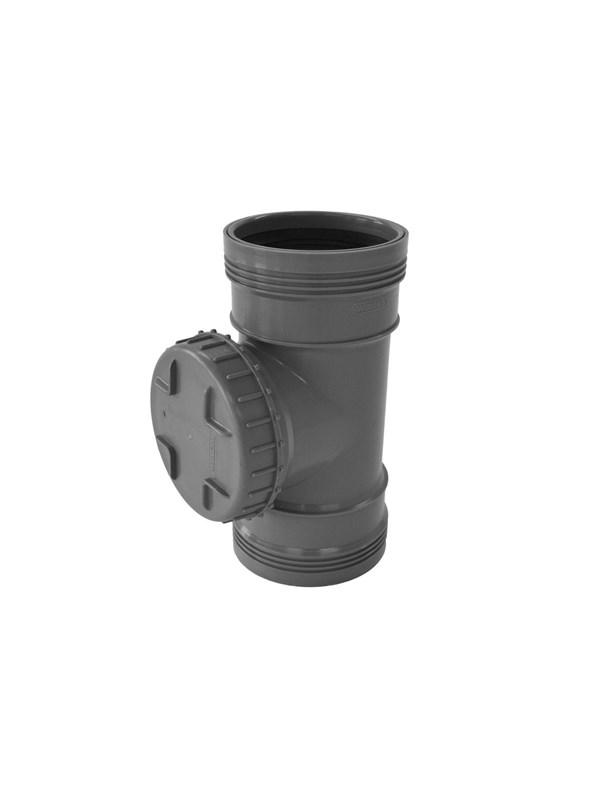 Wavin Wafix plus pp acces pipe 110 mm with Cover Grijs