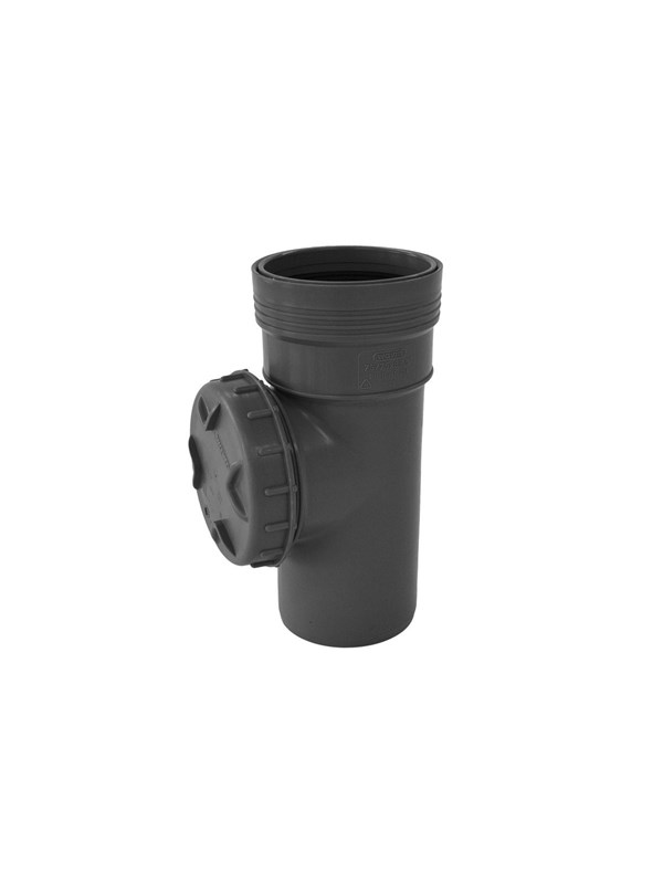 Wavin Wafix pp acces pipe 75 mm with cover grey