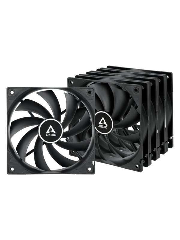 Arctic F12 - Ventilatorhuis - 5-pack - 5x 120 mm - 53,03 CFM - 650 - 1350 RPM - 22 dBA - 3-pins - zwart
