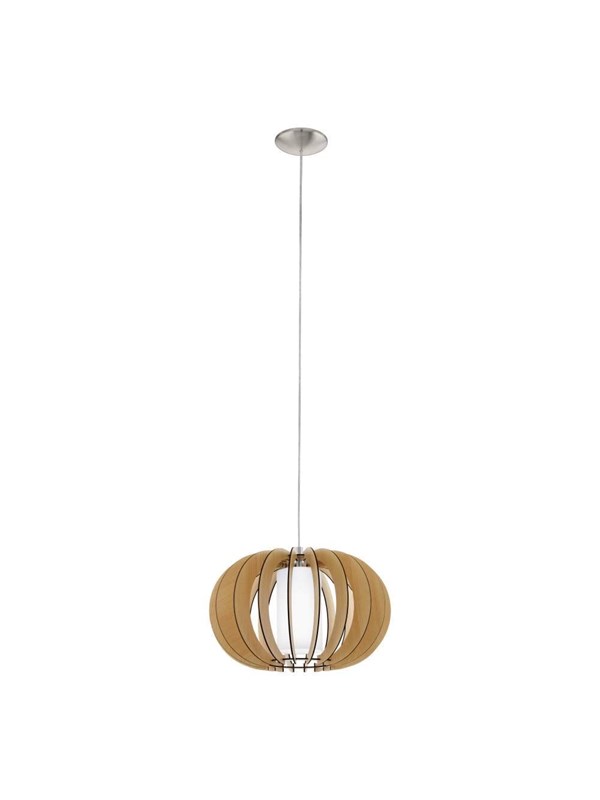 EGLO Stellato 1 - Hanglamp - 1 Lichts - Ø400mm. - Nikkel-Mat - Ahorn, Wit