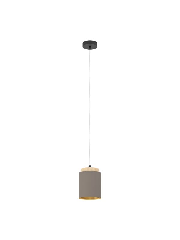 EGLO Albariza Hanglamp - E27 - Ø 16 cm - Zwart/Bruin/Goud