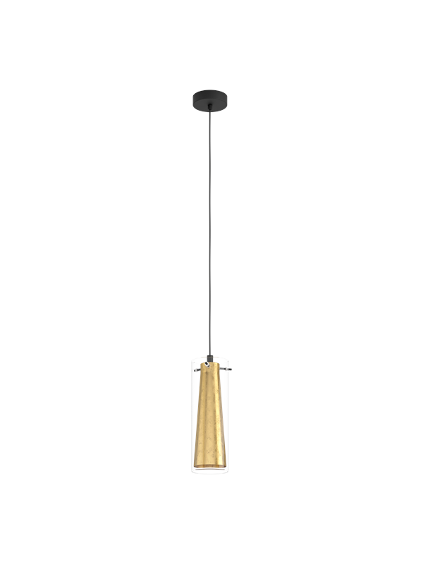 EGLO Pinto Gold Hanglamp - E27 - Ø 18 cm - Zwart