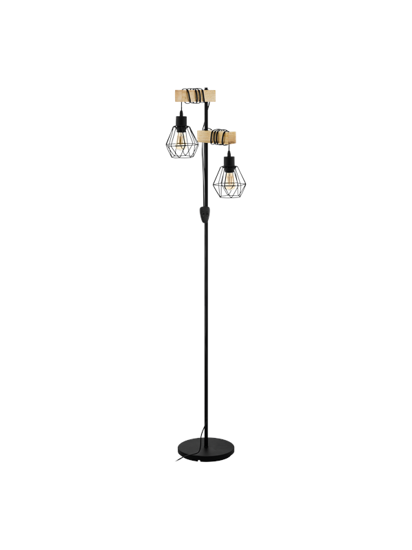 EGLO TOWNSHEND 5 Staande lampen, zwart, bruin