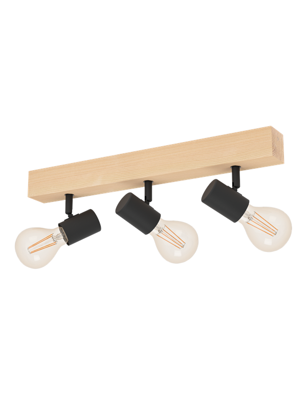 EGLO TOWNSHEND 3 spot, bruin, zwart