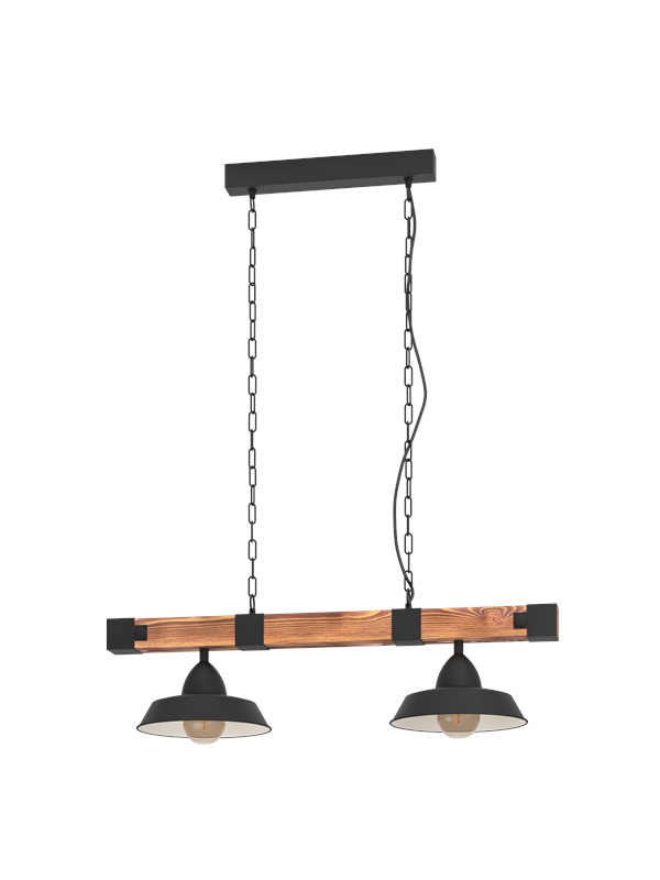 EGLO OLDBURY hanglamp, zwart, bruin, landelijk