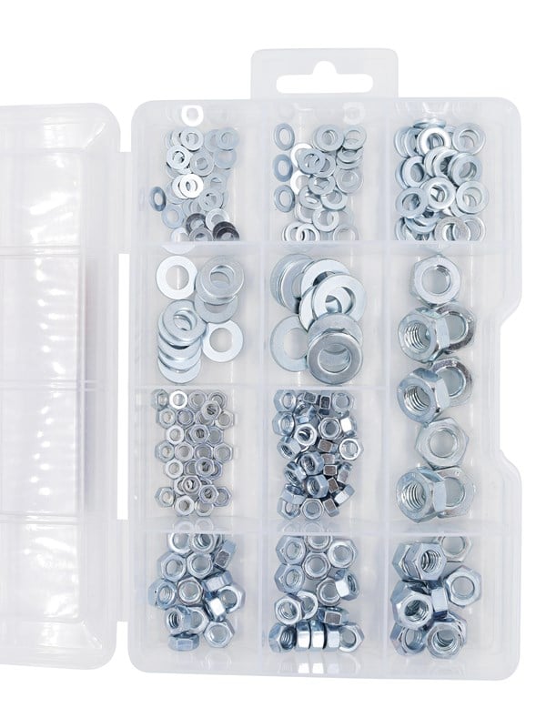 Work>it Ringetjes en moeren in een assortimentsdoos met 216 stuks